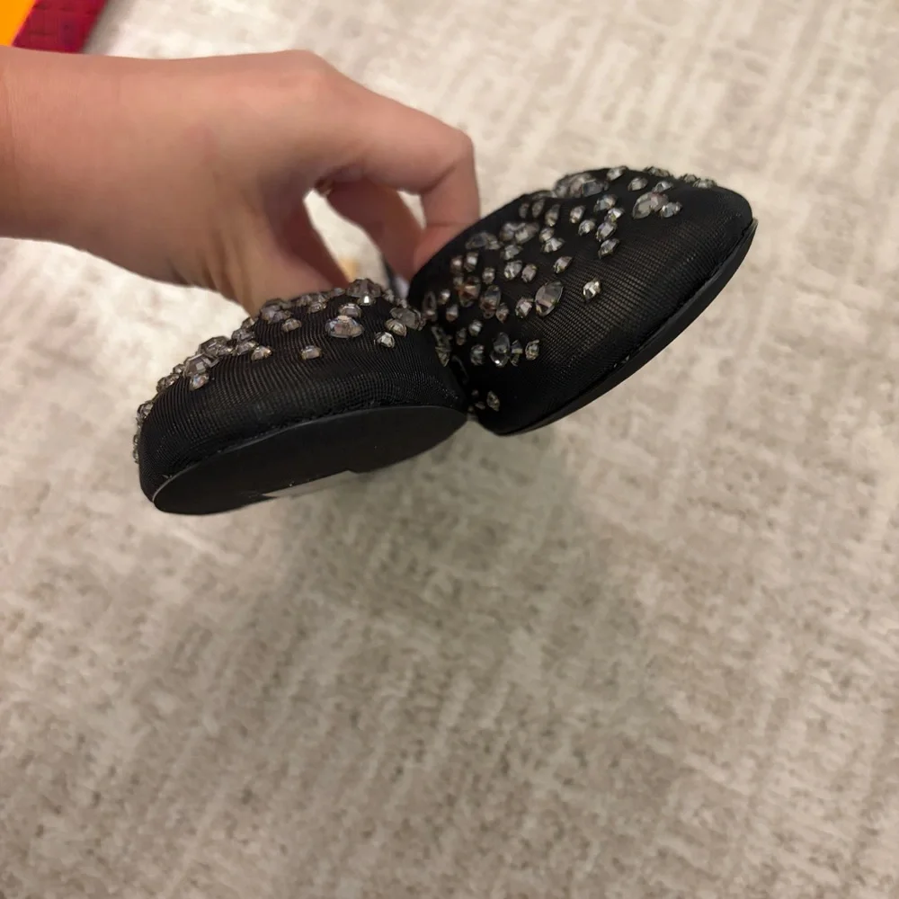 Tory burch black crystal mesh ballet flats NEW